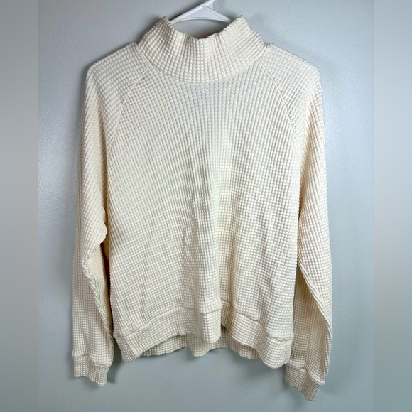The North Face Sweaters - The North Face Chabot Gardenia White Mock neck Long sleeve Waffle Knit Sweater L
